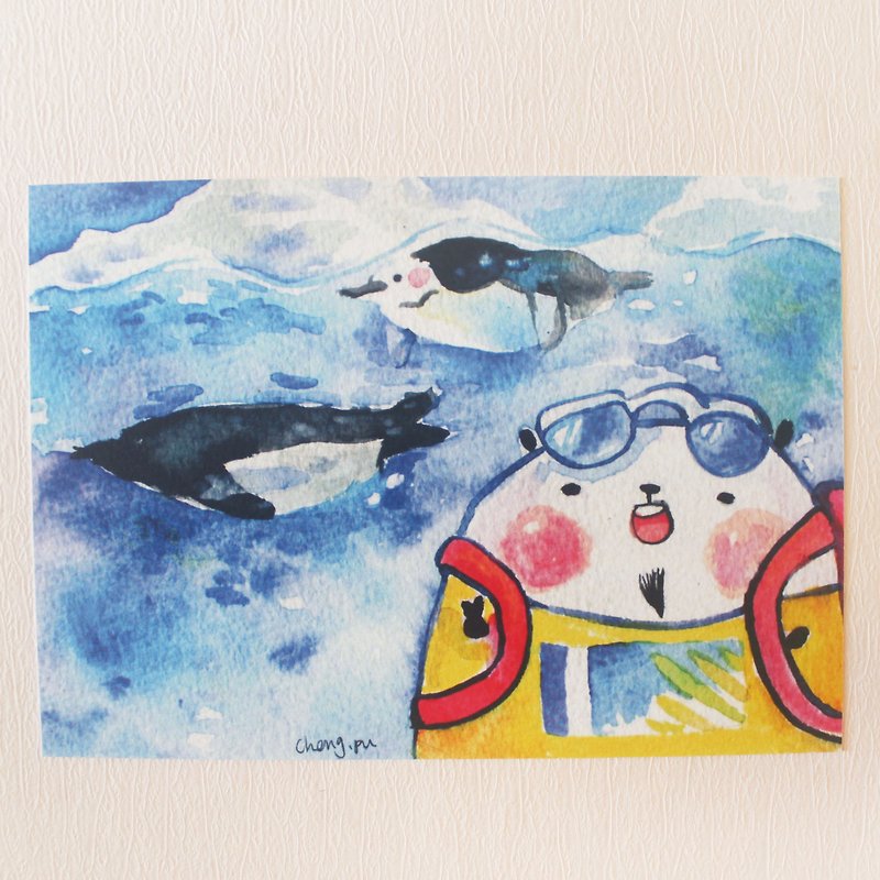 Bear's postcard is a penguin - Cards & Postcards - Paper 
