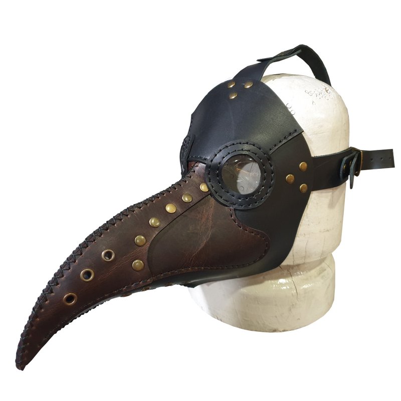 Plague Doctor Bird Mask - หน้ากาก - หนังแท้ สีดำ