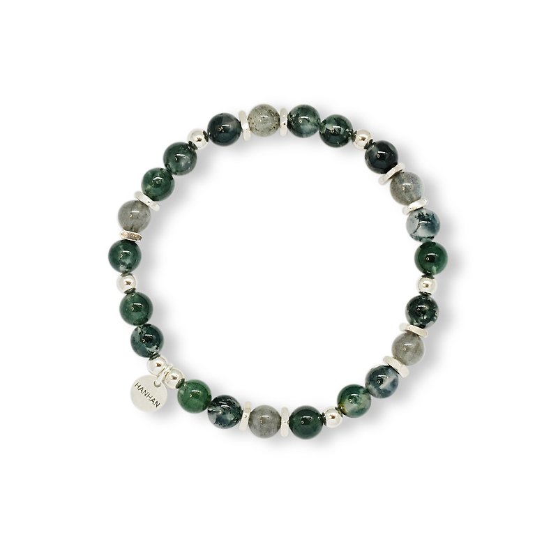 String series 925 Silver agate bracelet - Bracelets - Jade Green