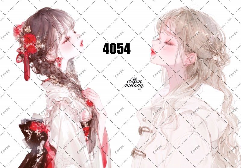 original sticker no.4054 人物ステッカー オリジナルステッカー オリジナル人物ステッカー 装飾ステッカー cotton melody - 貼紙 - 紙 
