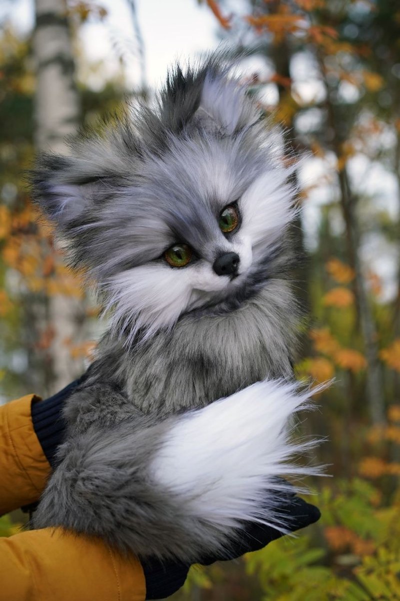 DireWolf Handmade toy Mystical creature Big Wolf toy Fantasy stuffed animals - 玩偶/公仔 - 其他材質 灰色