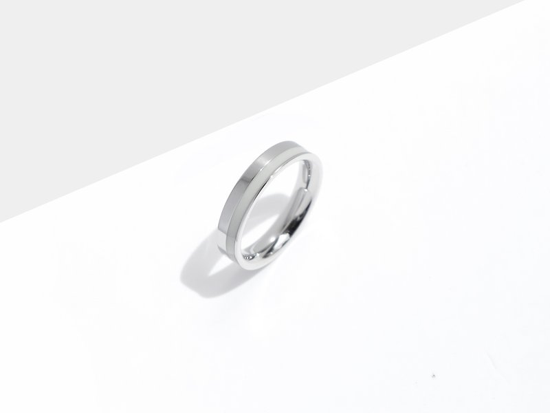 Fusion 鈦鋼戒指 | 銀 x 灰 | 客製刻字 - 戒指 - 不鏽鋼 銀色