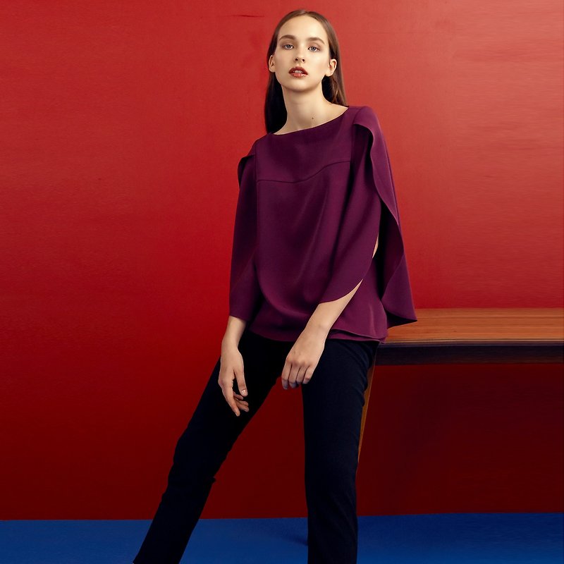 Flowing sleeves open top - Women's Tops - Polyester Purple