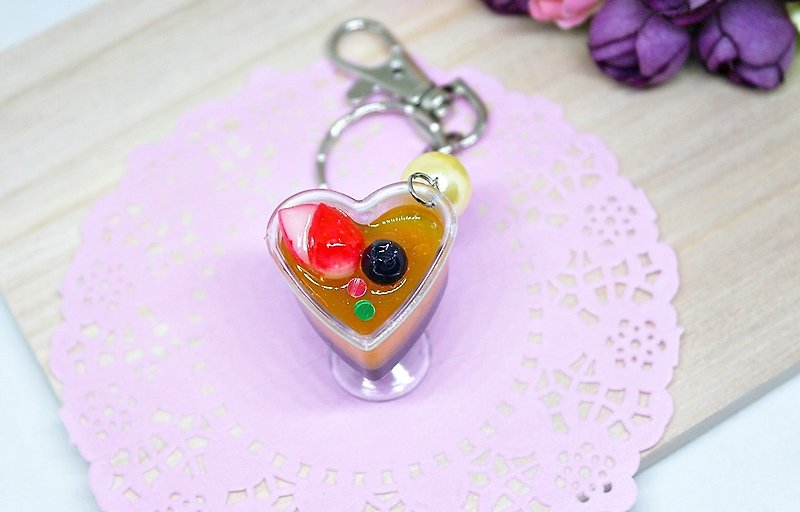 >>>>Key ring + bag pendant - love pudding - => limited x1 #包配件(微NG品) - ที่ห้อยกุญแจ - เรซิน สีส้ม