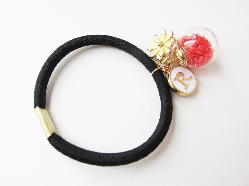 ＊Rosy Garden＊Coral red planet pieces with custom made english letter hair band - เครื่องประดับผม - แก้ว สีแดง