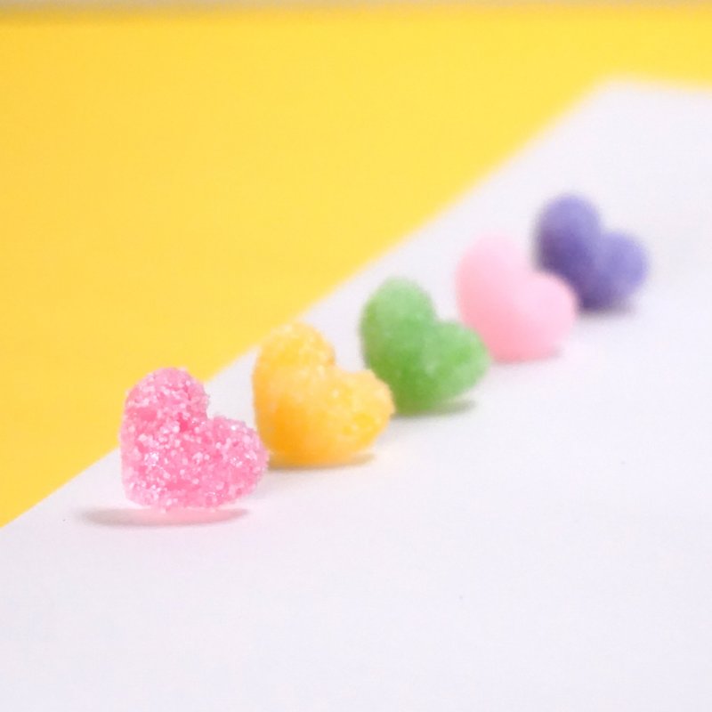 ** Polymer Clay Miniature Fruit Candy with Sugar Earrings/Ear Clips ** - Earrings & Clip-ons - Other Materials Multicolor