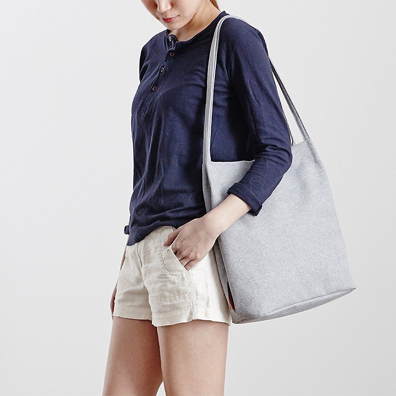 Korean ithinkso linen simple side bag-Blue NEAT BAG LINEN shoulder bag simple - Messenger Bags & Sling Bags - Cotton & Hemp 