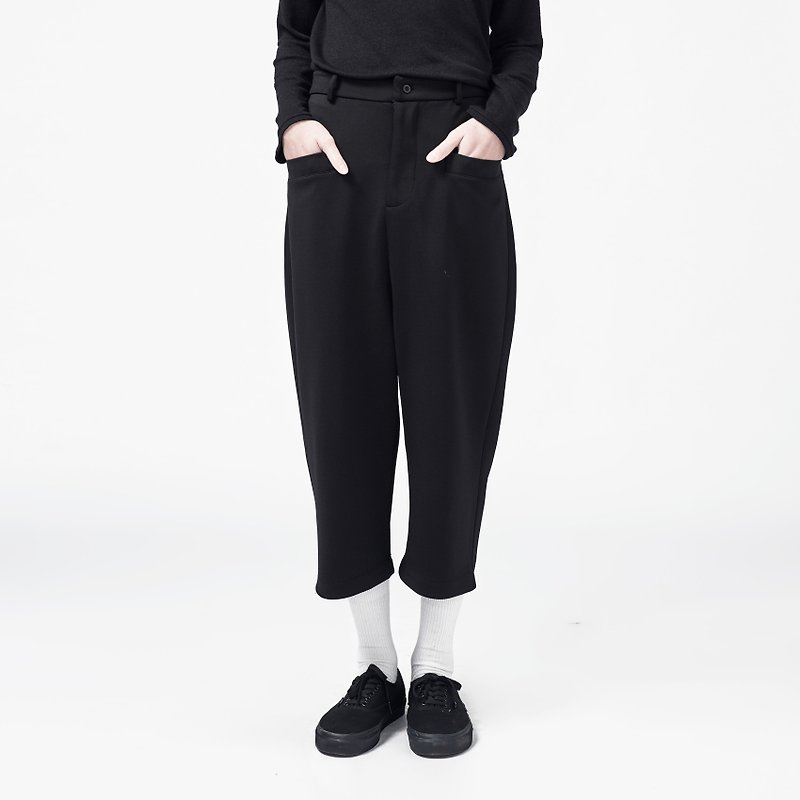 TRAN - eight wide patch pocket pants - Other - Other Materials Black