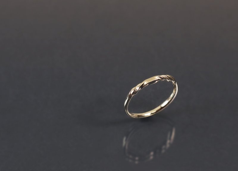 線條系列-扭轉925銀線戒 - 戒指 - 純銀 藍色