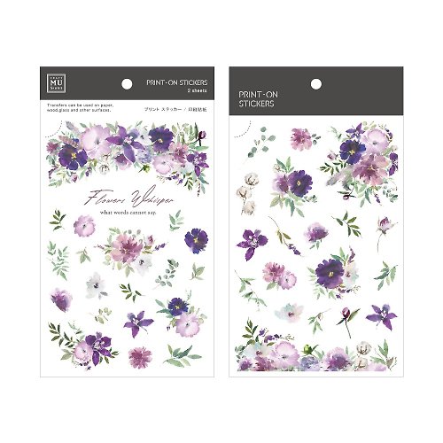 MU 【Print-On Stickers 轉印貼紙】no.171-紫菫漫舞 | 花草系列