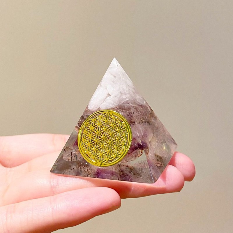 【月亮石+超級七】奧根能量塔Orgonite (6cm/5cm/4cm) - 擺飾/家飾品 - 水晶 