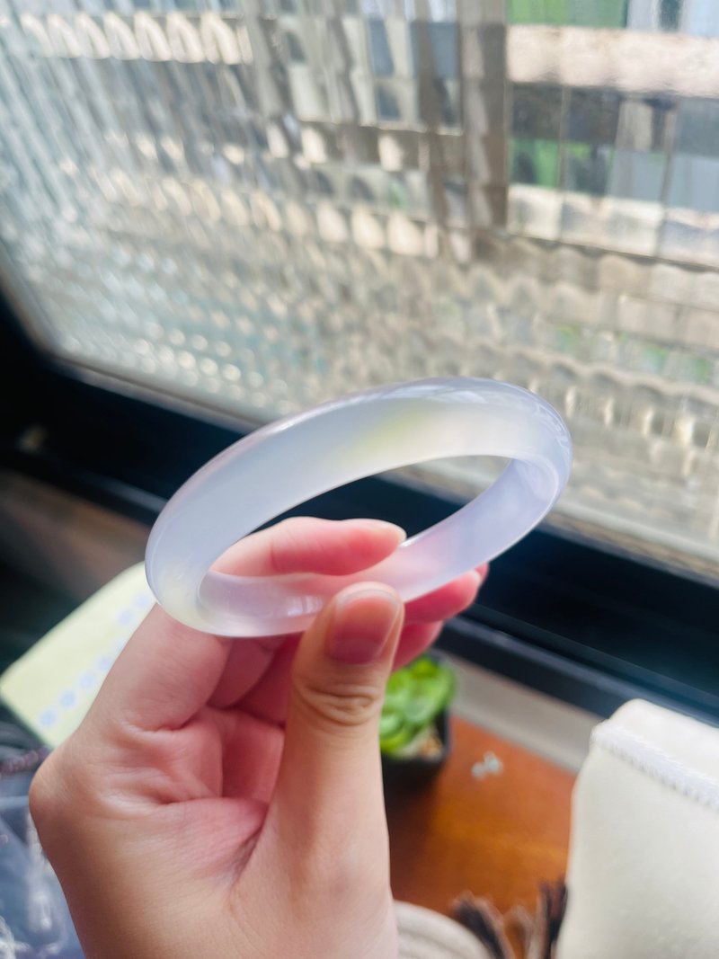 高冰底 粉紫色玉髓手鐲 - 手鍊/手環 - 玉石 
