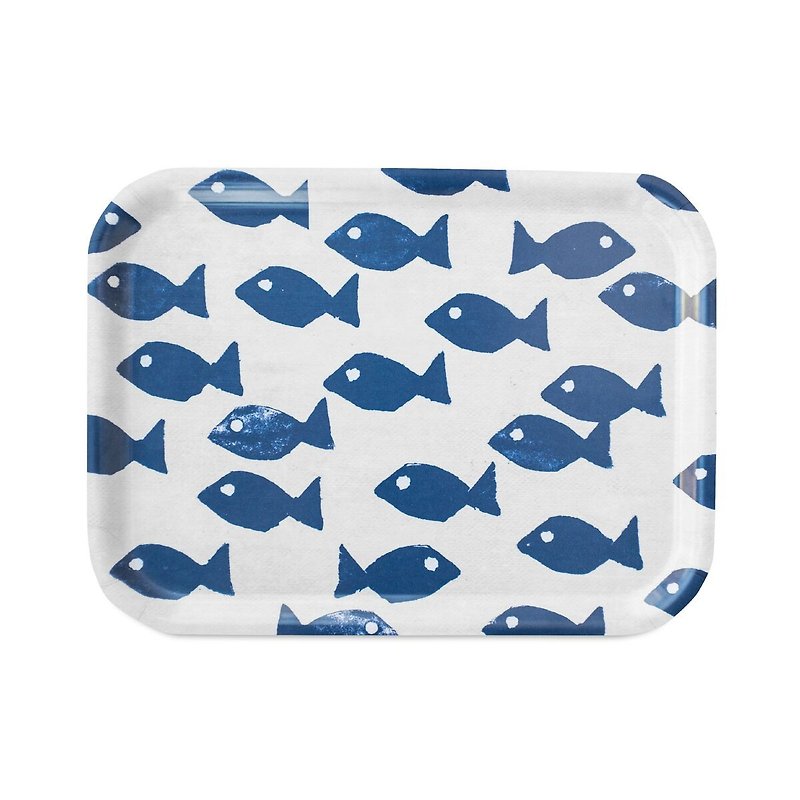 Square Tray-FISH TRAY, BLUE - Small Plates & Saucers - Wood Blue