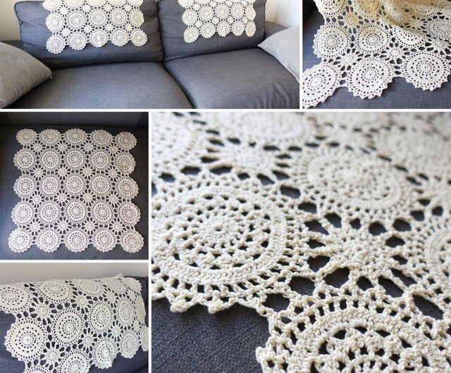 No.36　『ホワイトのレース編みドイリー』（テーブルクロス）ハンドメイド ハンドメイド レース編みドイリー No.36 No.36 『ホワイトの