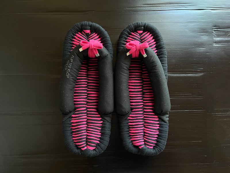 【FLIP TEE FLOP】24cm Cloth  sandal slippers Nuno zori 【No.251】 - Indoor Slippers - Cotton & Hemp Pink