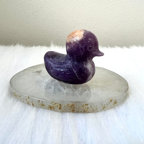 玄之水晶 紫雲母小鴨 | 水晶 | 水晶擺件 | 水晶卡通及動物