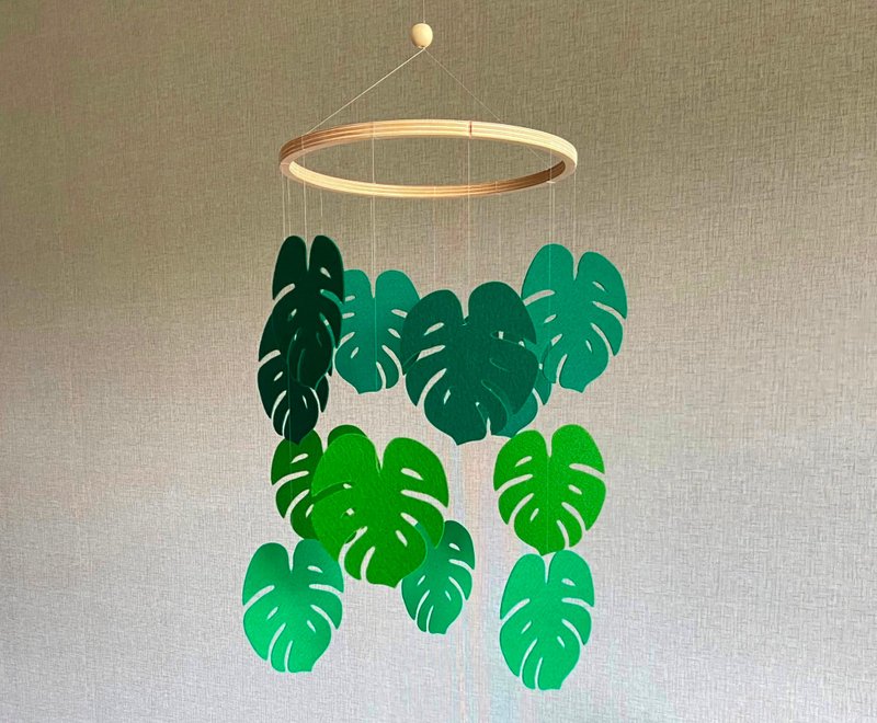 Baby mobile leaves, Tropical nursery mobile, Monstera Leaf mobile, Leafs mobile - Other - Other Materials Green