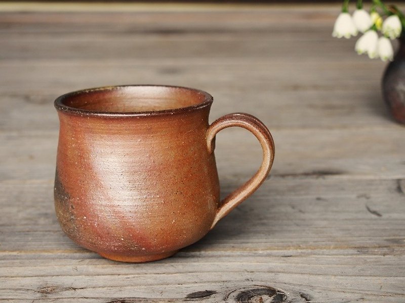 Bizen coffee cup (medium) _c2-068 - Mugs - Pottery Brown