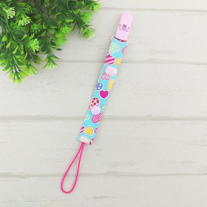 Colorful love. 2-length manual pacifier chain (for vanilla pacifiers for general pacifiers) - ขวดนม/จุกนม - ผ้าฝ้าย/ผ้าลินิน สีน้ำเงิน