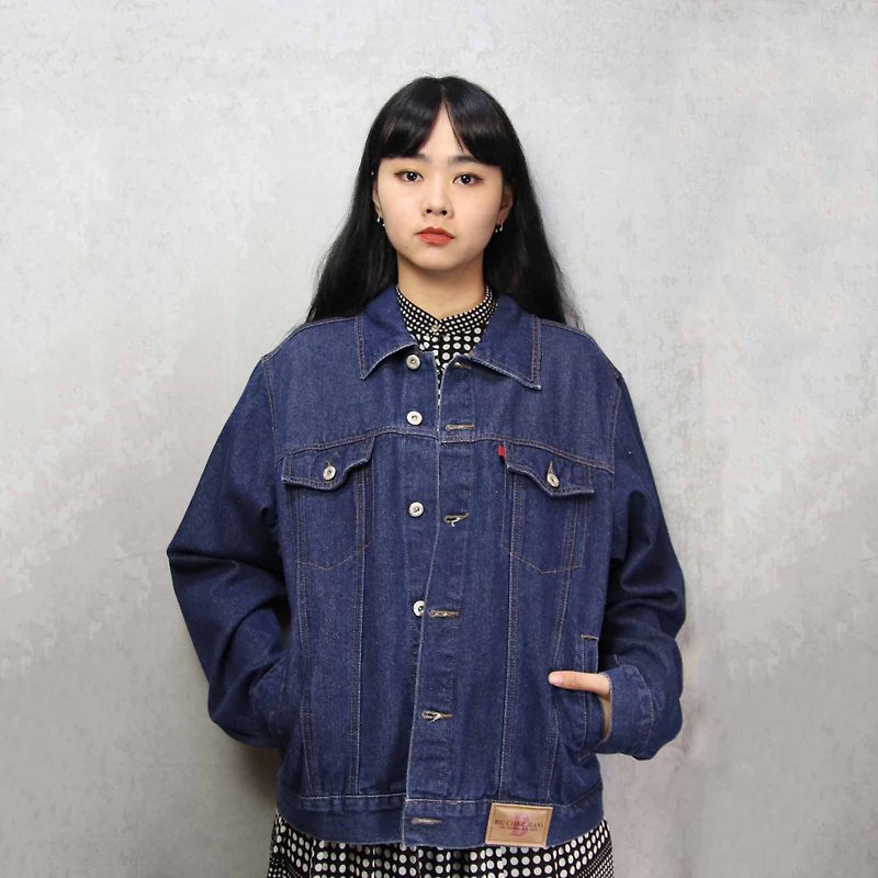 Tsubasa.Y Ancient House A03 vintage denim jacket, denim denim jacket for men and women can wear - Women's Casual & Functional Jackets - Other Materials Blue