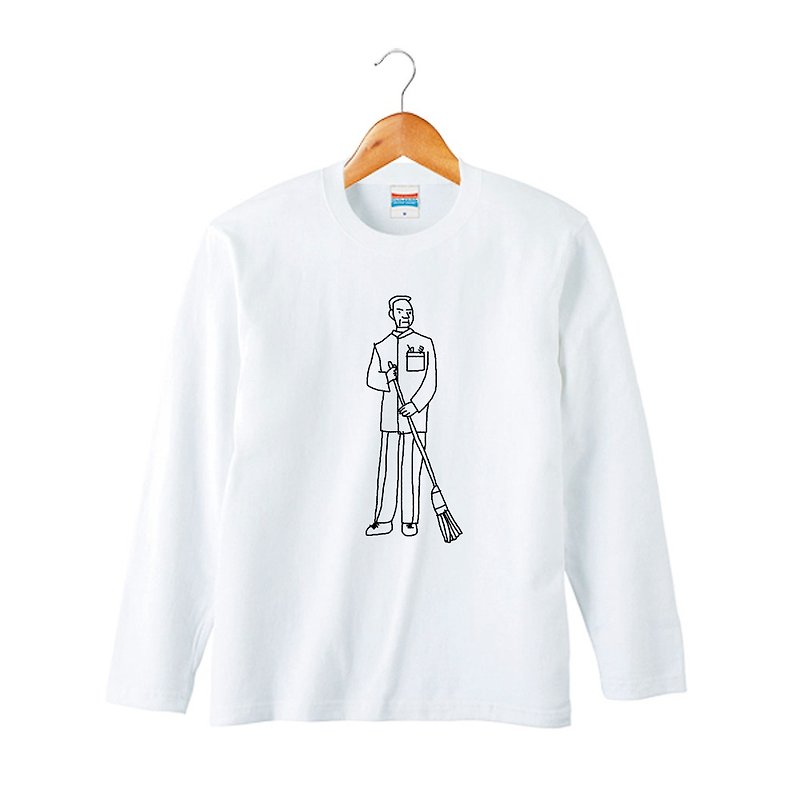 Ed #2 LongSleeve - เสื้อฮู้ด - ผ้าฝ้าย/ผ้าลินิน ขาว