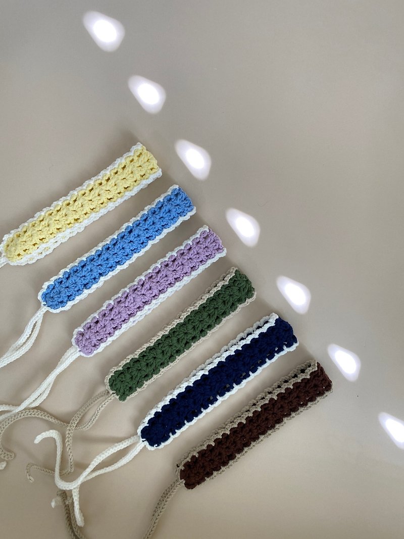 ZHII studio two-color splicing hand-woven headband - Headbands - Cotton & Hemp Multicolor