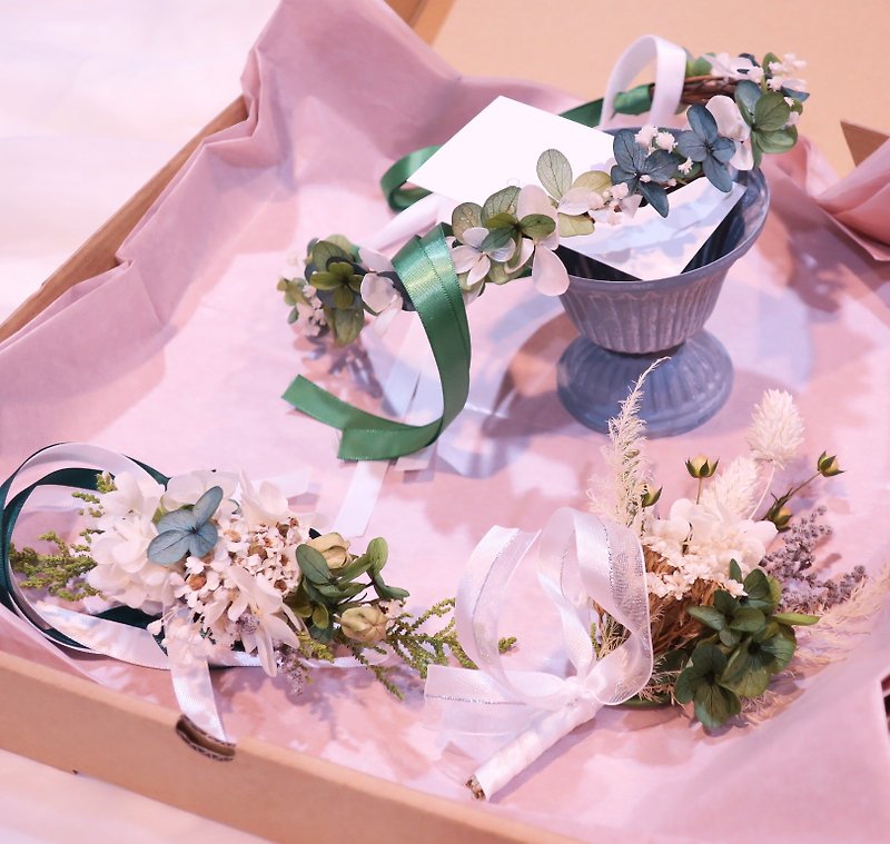 One Flower Custom-made Forest Department Hydrangea Corolla Corsage Wrist Purchasing area - Plants - Plants & Flowers Green