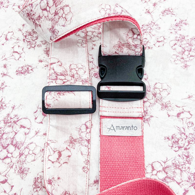 Handmade Original Print Travel Luggage Strap-Cradle Pink - กระเป๋าเดินทาง/ผ้าคลุม - ผ้าฝ้าย/ผ้าลินิน สึชมพู