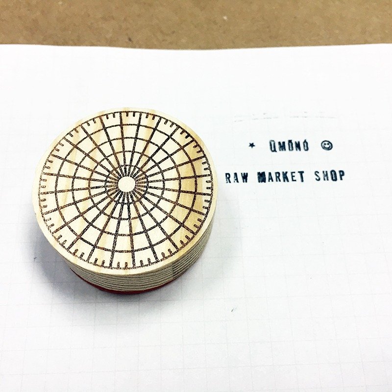 Raw Market Shop Wooden Stamp【Colour Wheel No.92】 - Stamps & Stamp Pads - Wood Brown