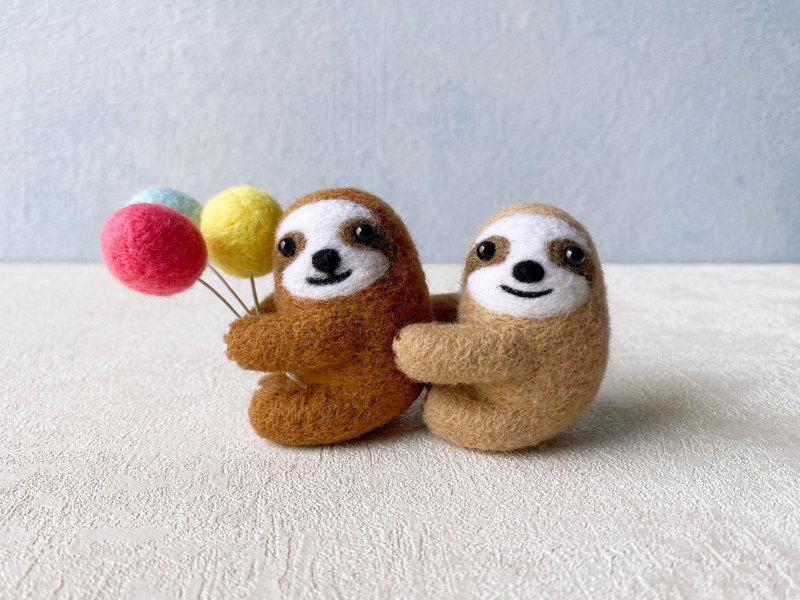 Beginners Wool Felt Lesson Little Sloth - Knitting / Felted Wool / Cloth - Wool 