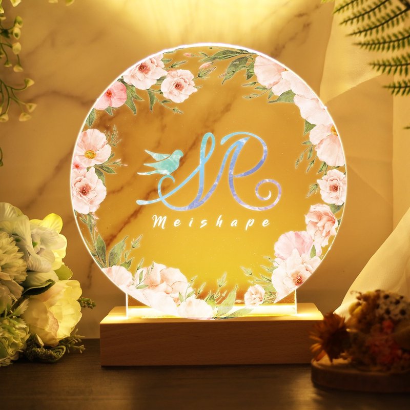 [MU Workshop] Sweet Pattern A/Customized Night Light/Book Date Night Light/Photo Night Light/ Acrylic Night Light - โคมไฟ - วัสดุอื่นๆ 