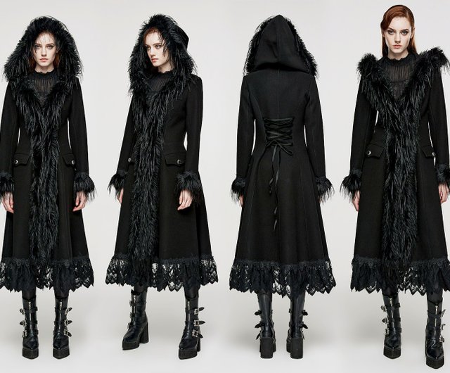 Gothic Shaman Faux Wool Ornate Coat Shop PUNK RAVE Women s Casual Functional Jackets Pinkoi