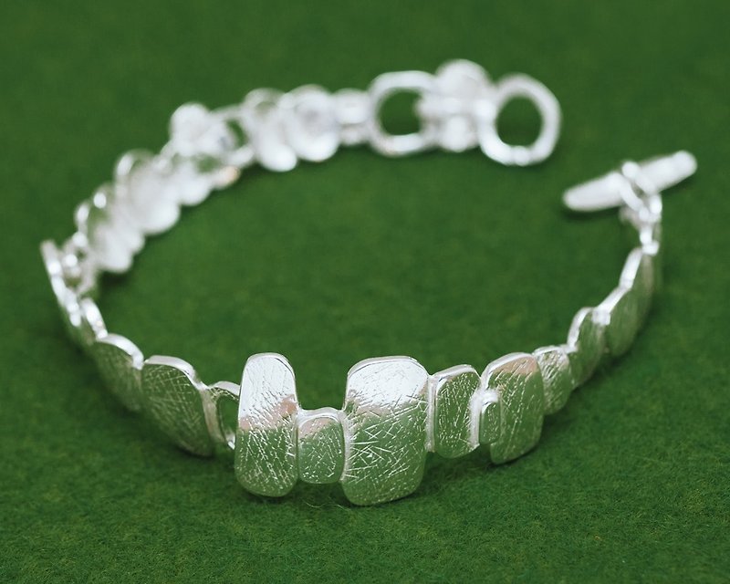 Pebbles bracelet - Silver bracelet - Organic design - Japanese wabi sabi - Bracelets - Silver Silver