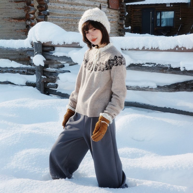 ブレンドジャカードセーター|ニット|冬物|Sora-2025 - ニット・セーター - ウール 