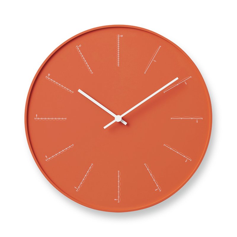 Lemnos Divide Clock - Orange - Clocks - Plastic Red
