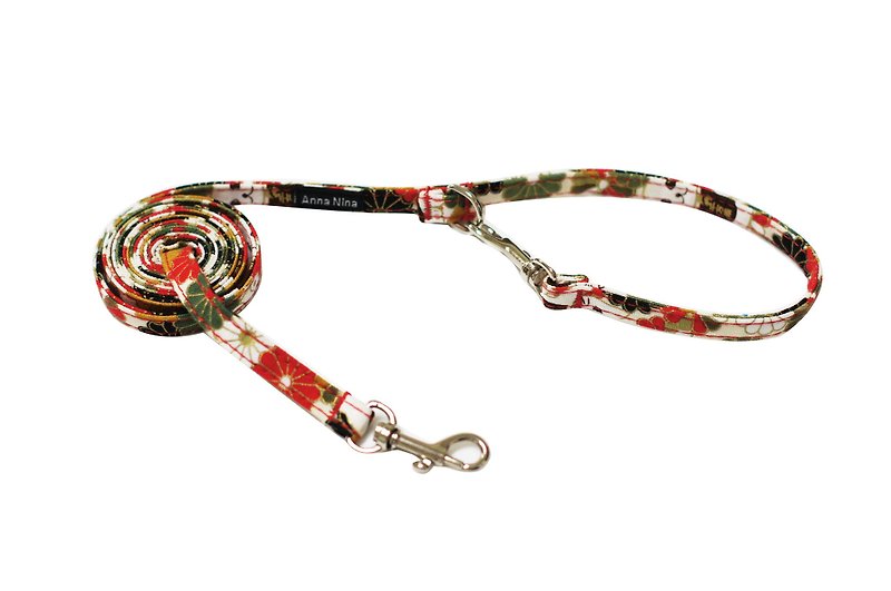 Pet leash fast buckle leash lucky white cat - Collars & Leashes - Cotton & Hemp 