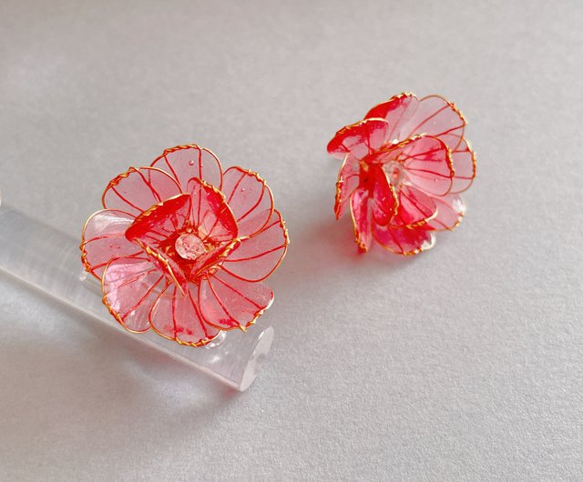 ワイヤーレジンフラワー 直付きタイプ レッド - ショップ Rouge