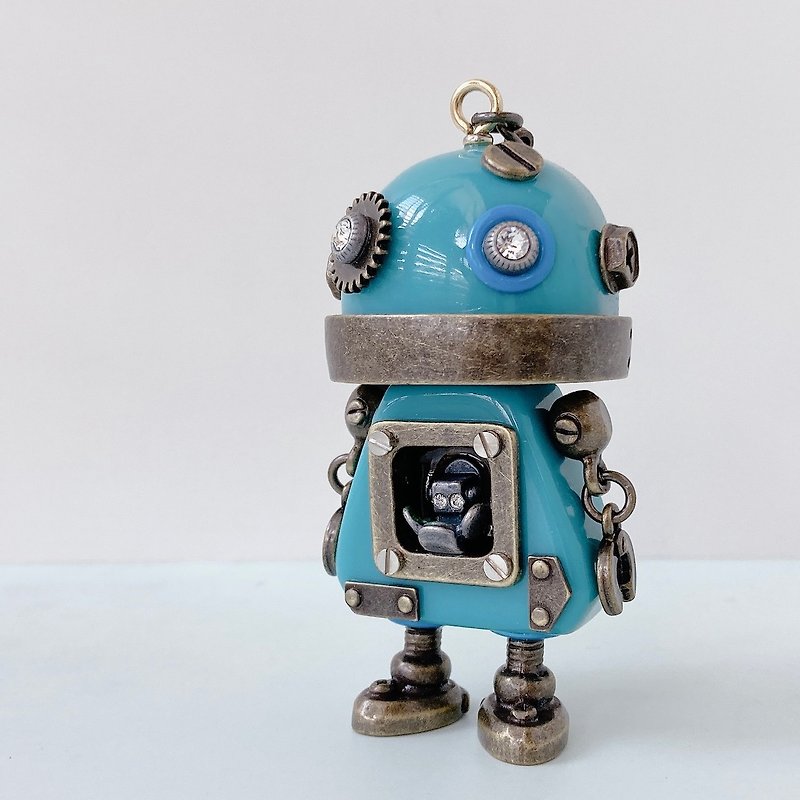 Robot Charm Accessories - Keychains - Plastic Blue
