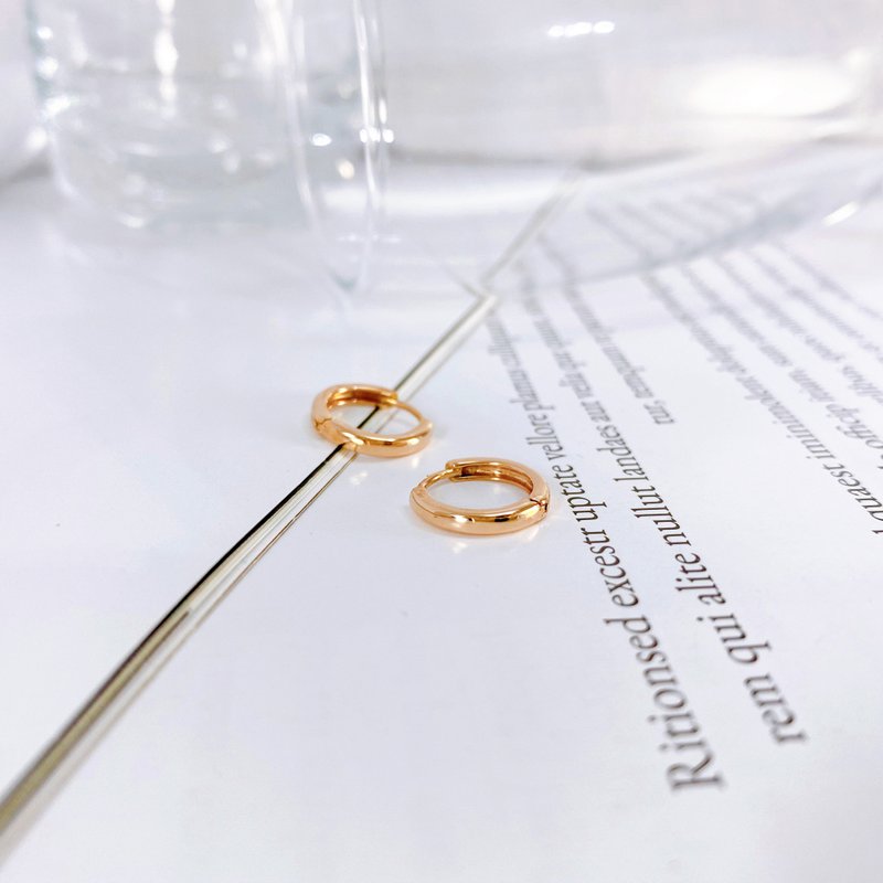 925純銀 | 微光素圈_耳環 - 耳環/耳夾/耳骨夾 - 貴金屬 