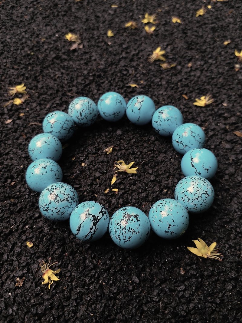 [Long live new products] High class. Blue turquoise. Turquoise. Natural ore pattern sky blue bracelet - สร้อยข้อมือ - คริสตัล สีน้ำเงิน