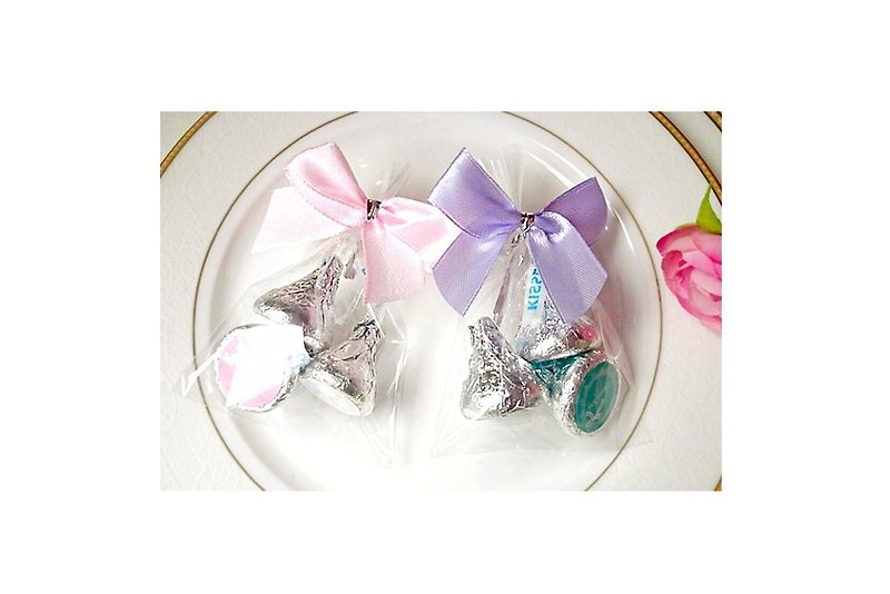 KISSES water drop 3 into wedding candy bag-chocolate wedding small binary binary ceremony flower girl - ช็อกโกแลต - อาหารสด หลากหลายสี