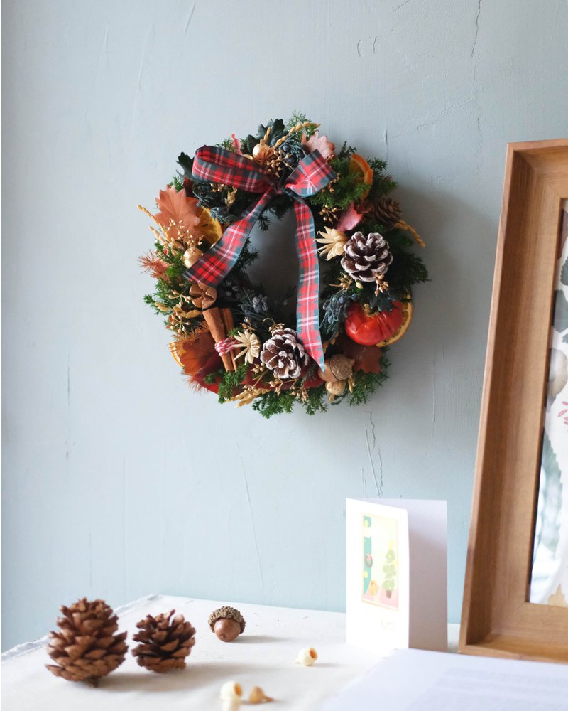 Everlasting cedar hand-tied Christmas wreath/country party style/color maintainable/exchange gifts/Christmas gift box - Dried Flowers & Bouquets - Plants & Flowers 