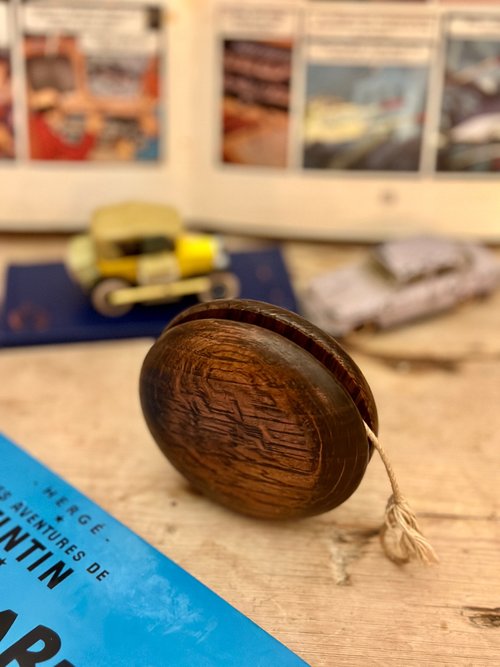 30732-フランスアンティークおもちゃ無垢材ヨーヨー - ショップ JSVS
