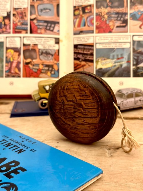 30732-フランスアンティークおもちゃ無垢材ヨーヨー - ショップ JSVS