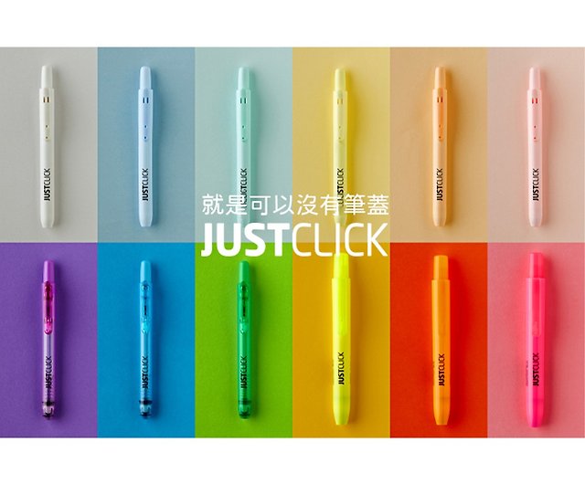 Morris Justclick Pastel Retractable Highlighter - 6 Color Set