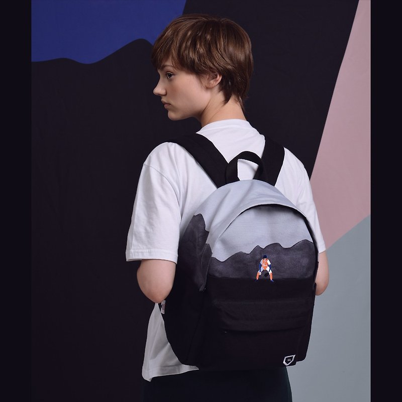 YIZISTORE backpack backpack student bag casual backpack - gray - Backpacks - Cotton & Hemp 