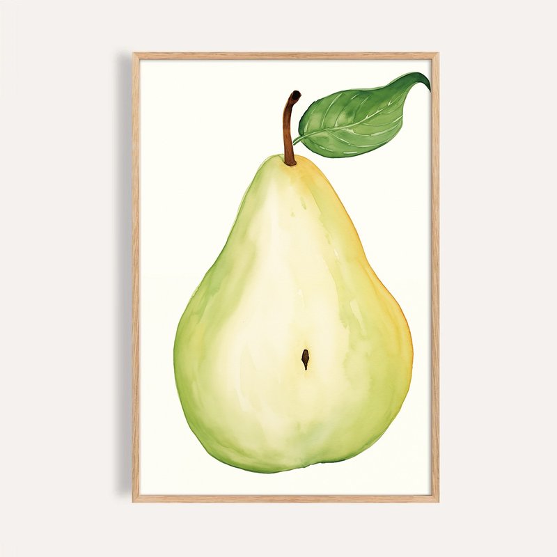 陽光綠洋梨 Sunny Green Pear / 童話系列水果插畫 - 海報/掛畫/掛布 - 紙 