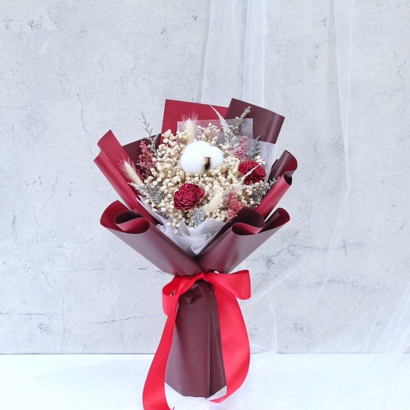 Fl115-03 Classic Dried Flower Series—Passionate Red - ช่อดอกไม้แห้ง - พืช/ดอกไม้ 