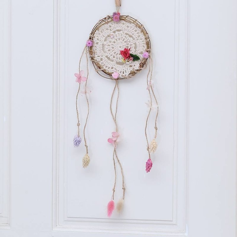"Three hand-made floral cat" immortal flower rose diamond three-dimensional flowers woven dream catcher - Items for Display - Paper Red