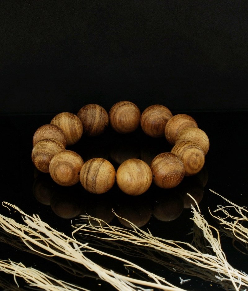 Wood Beads 17 18mm bracelet - สร้อยข้อมือ - ไม้ 